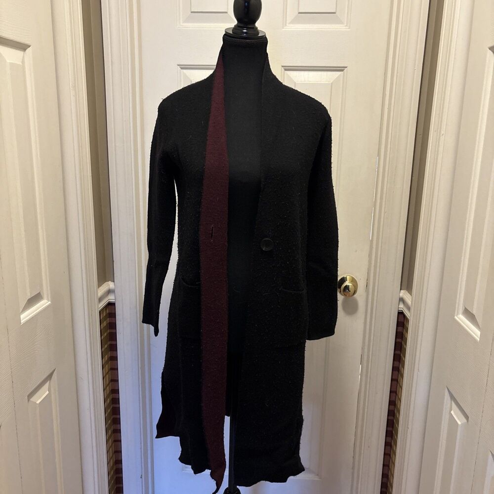 Paul Costelloe Black Label Wool Blend Long Sleeve One Button Long Sweater.  Sz S